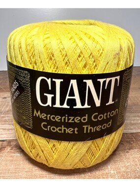 Giant 400 Yards Yellow Mercerized Cotton Crochet Thread For Knitting & Crafting
